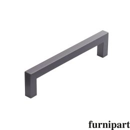 Greep square 10x128x138mm aluminium antraciet geborsteld