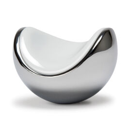 Knop 40x28mm gl.chroom zwart kunststof