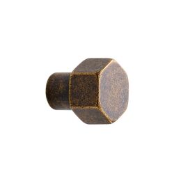 Knop Hexa B-24mm H-28mm Donker antiek brons