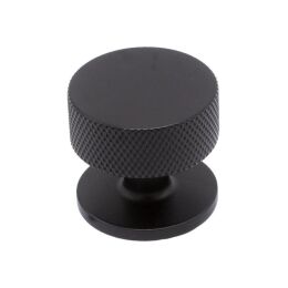 Knop op voet met ribbel diameter 32mm mat zwar