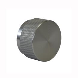 Knop rond ribbel H-30mm RVS look  leverbaar in 2 maten