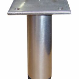 Poot Ø 25mm  verstelbaar met plaat RVS
