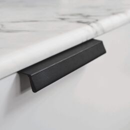 Profiel greep Z Leer  Mat zwart geb./mat zwart