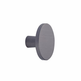 Ronde knop Ø 42mm H-24mm  aluminium antraciet geborsteld