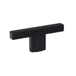 Strakke ribb knop 9x12x65mm Mat zwart