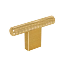 T- Knop ribbel Ø10mm 60mm H-33mm alu. Messing