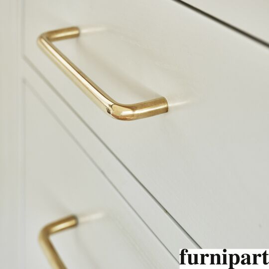 Draadgreep 9mm Onbehandeld messing  leverbaar in 96 en 128mm