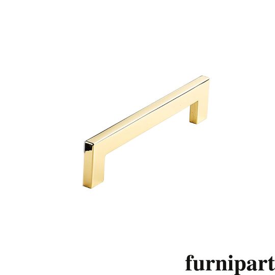 Greep flat glimmend messing  leverbaar in 4 boorafstanden