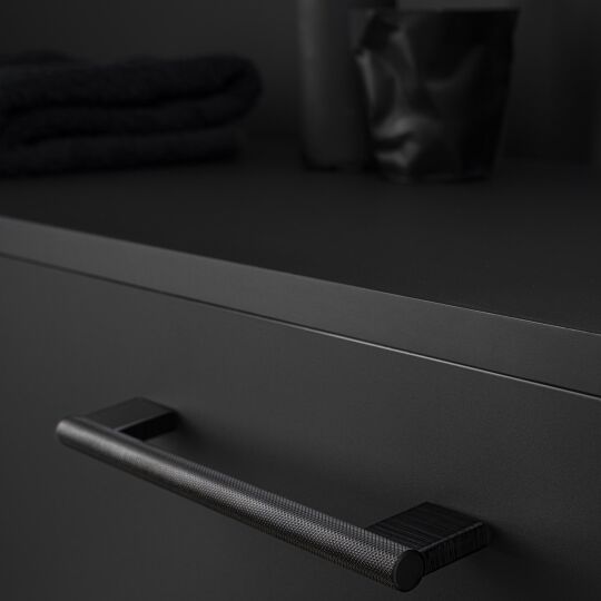 Greep ribbel II 14x192x224mm Mat zwart geborsteld  leverbaar in 3 lengte maten