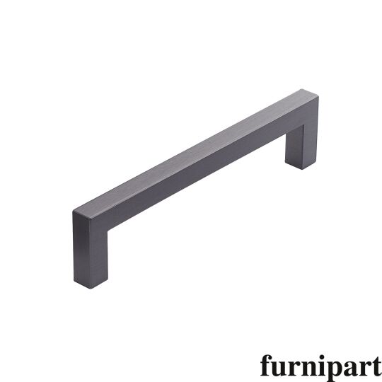 Greep square 10x128x138mm aluminium antraciet geborsteld