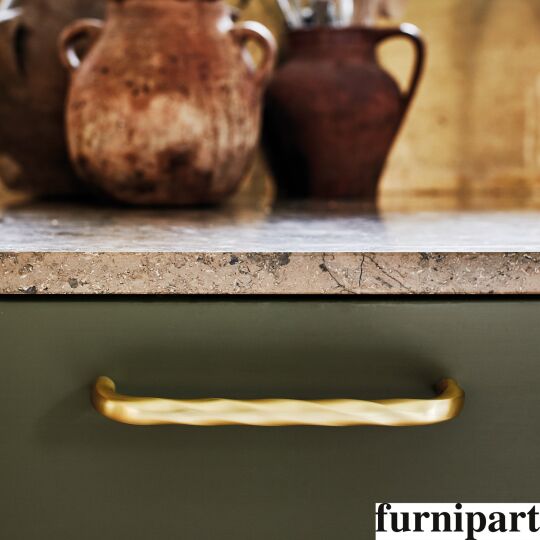 Greep twisted 12x160x172mm Mat messing