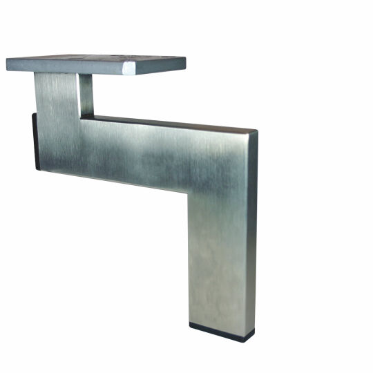 Hoekpoot 40x15mm H-150mm RVS met plaat