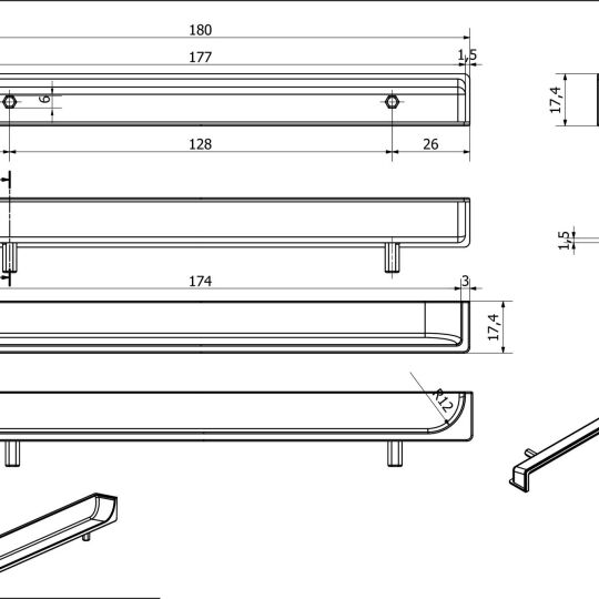 handgreep kast keuken greepjes zwart