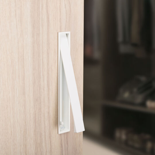Klepgreep recht 25x128x160mm Mat wit