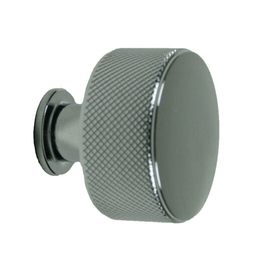 Knop Ø 35mm met ribbelrand gl.chroom