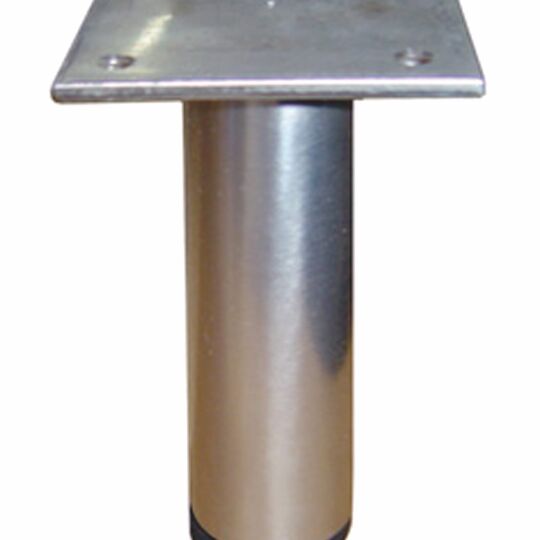 Poot Ø 25mm  verstelbaar met plaat RVS