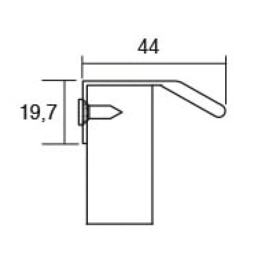 Profiel greep facet 44x384/1120x1200mm mat zwart