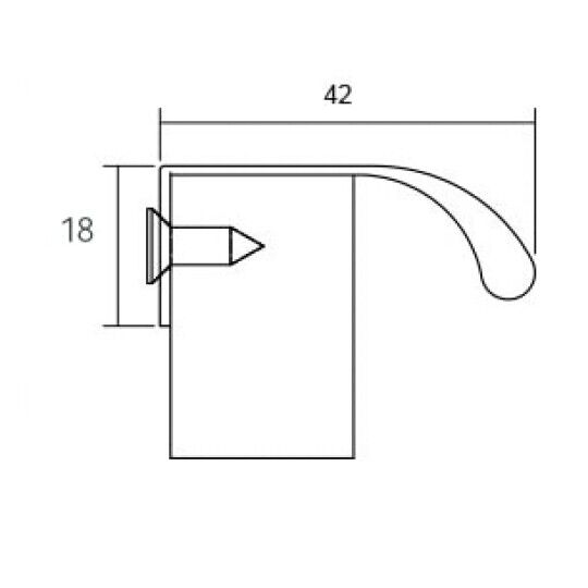 Profiel greep gebogen  Wit  leverbaar in 5 lengte maten