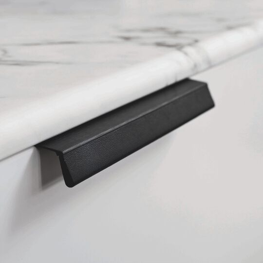 Profiel greep Z Leer  Mat zwart geb./mat zwart