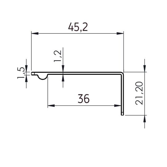 Profiel Minimal 45x32x60mm Mat zwart geborsteld