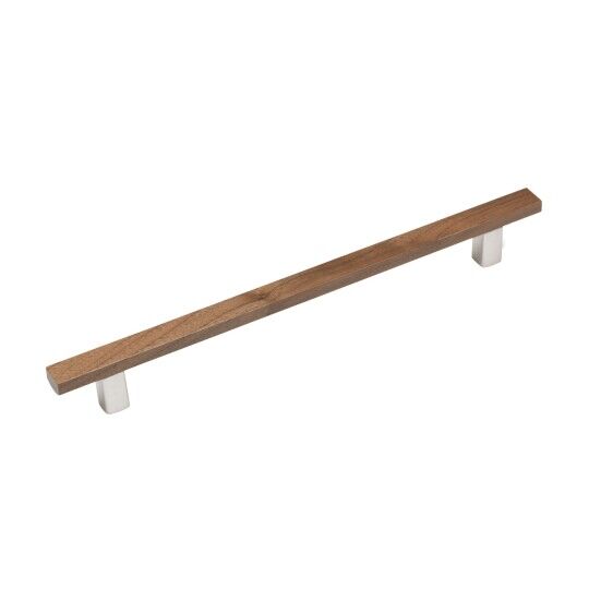 Relinggreep hout Ara 15x160x220mm Walnoot / RVS look