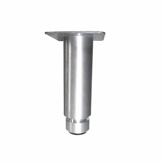 Ronde poot met ril Ø 40mm H-190mm alu m. plaat verstelbaar